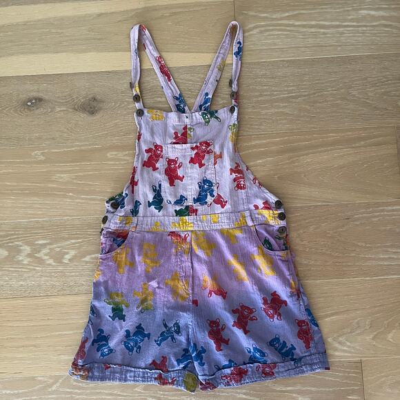 Grateful Dead Pants - Grateful Dead Dancing Bears Shorts Romper Overalls Tie Dye XL